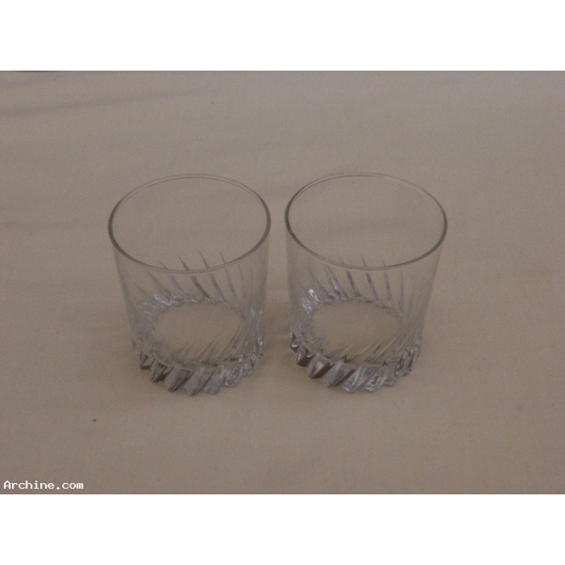 Verres à whisky - Base des verres à entaille en biais - Lot de 2