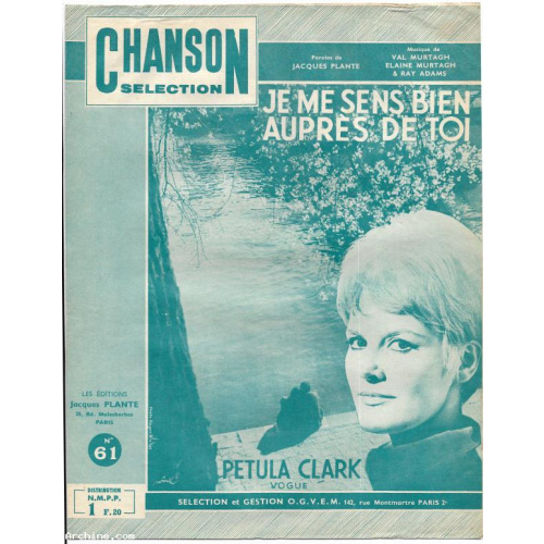 Partition ChansoN selection - Je me sens bien auprès de toi - Petula Clark - année 1962