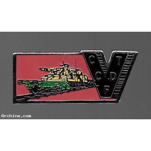 Pin's Armée - CCF-TDF - Blindé fond rouge