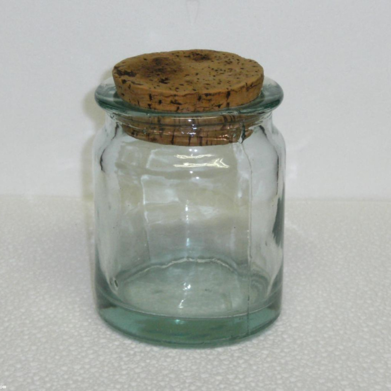 Bocal rond en verre avec bouchon liège